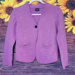 Eileen Fisher Sweater Lambswool Blazer Purple Womens